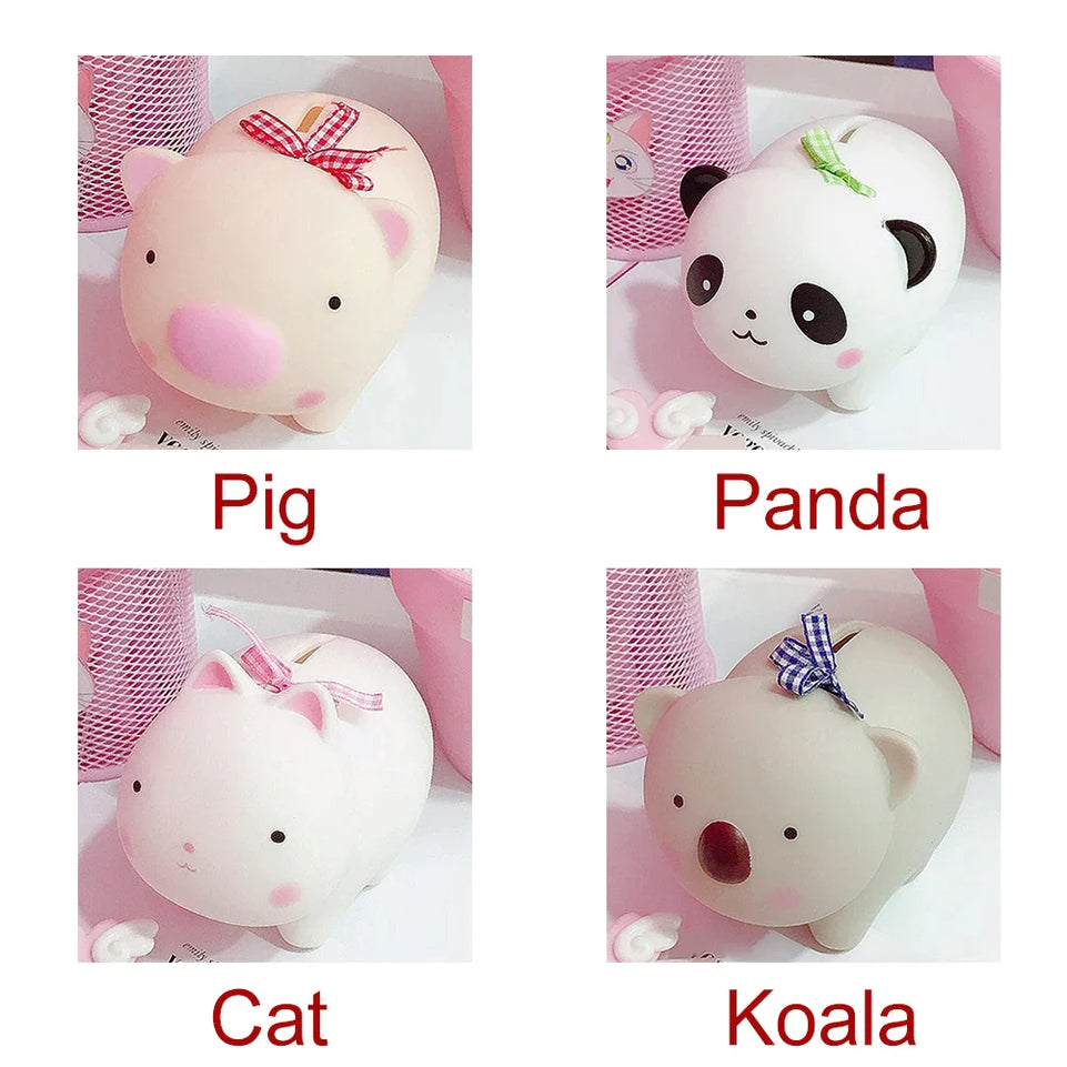 Piggy Bank Money Box Saving Cash Coin Cute Cartoon Animal Kids Toy Gifts Baby Room Desktop Decorative Nursery Ornaments