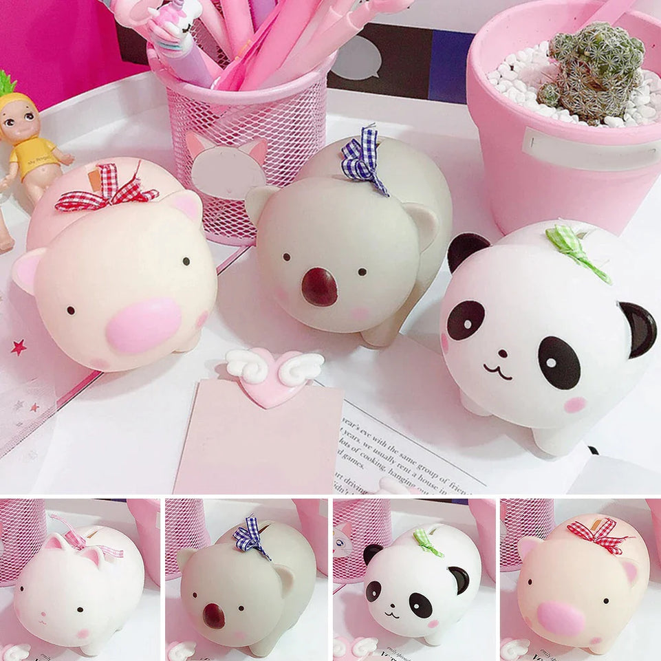 Piggy Bank Money Box Saving Cash Coin Cute Cartoon Animal Kids Toy Gifts Baby Room Desktop Decorative Nursery Ornaments