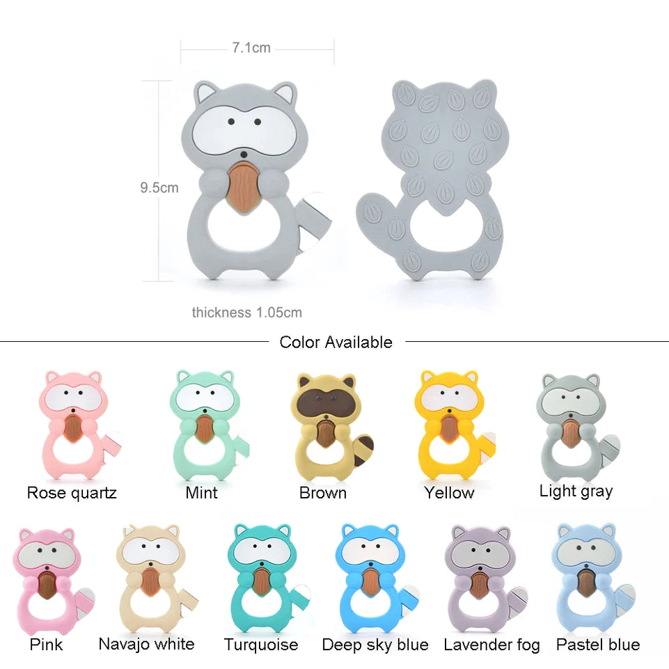 1PC Aniaml Silicone Teether Toys Necklace Accessories Infant Chew Silicone Beads Panda Unicorn Koala  DIY Baby Teething BPA Free