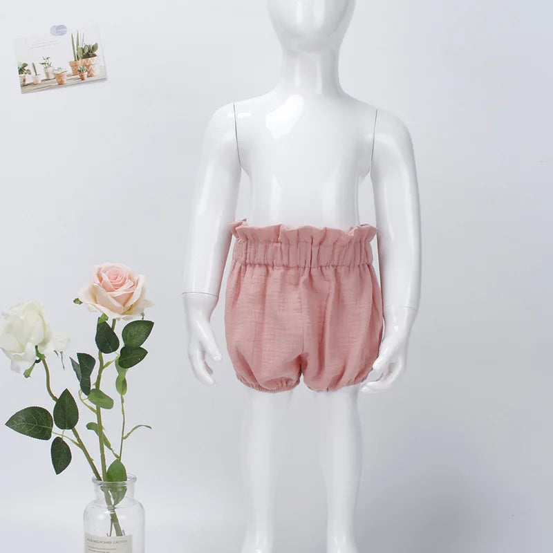 Summer Kids Shorts Muslin Cotton Baby Boys Girl Soft Breathable Pure Color Bloomers toddlers diaper covers bottoms 6 Months-3yrs